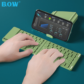Exquisite Thin Rechargeable Wireless Bluetooth Portable Folding Keyboard for Smartphones