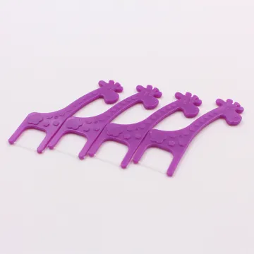 Dental flosser child floss pick with cartoon handle