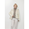 New women's fashionable PU bonded fake fur jacket