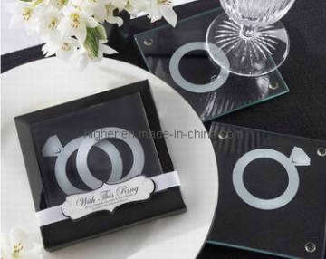 Diamond Ring Design Glass Coaster