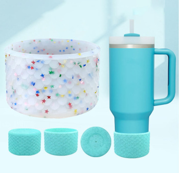 Silicone Boot For Tumbler 20oz 30oz 40oz Flask Water Bottle  Cup Bottom Sleeve Cup Cover Accessories fish scale  boot