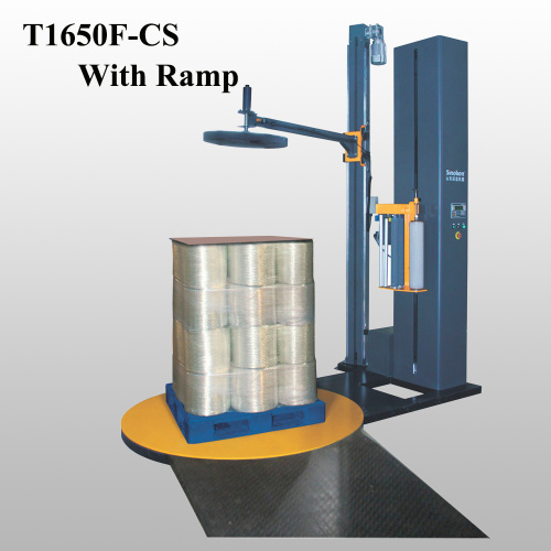 Стретч-упаковочная машина для поддонов с верхней плитой и рампой