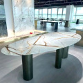Table à manger en céramique en marbre pour salle à manger