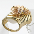 Горячий Оптовая бижутерия Серебро & Золотой цвет металла кольцо высокого качества эмали цветок металла длинный палец кольца никель бесплатно