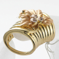 Hot Großhandel Schmuck Silber & gold Farbe Metall Ring hochwertige Emaille Blume Metall lange Finger Ringe Nickle Free