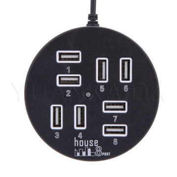 High Speed 8-Port Round USB 2.0 HUB Adapter