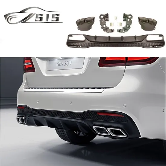 GLS 63 A-Style Bright Black Rear Lip and Exhaust Upgrade for GLS 2016-2019