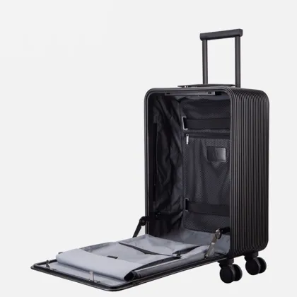 Front opening travel aluminum Metal Suitcase
