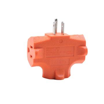 UL Listed 125V 15A 1875W Heavy Duty 3-Way Orange Outlet