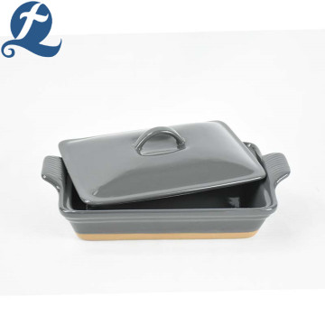 promotional ceramic handle non stick bakeware with lid