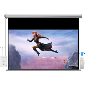 150 Inch 16:9 Metal Grey Fiber Glass Motorized Projector Screen for Home Theatre