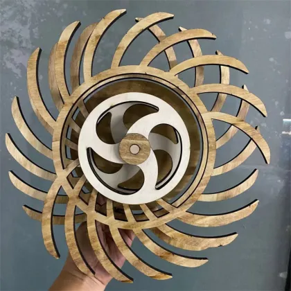 Geometric Kinetic Art Magic Windmill: 3D Rotating Kinetic Sculpture for Home Decor