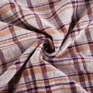 Checked Shirting Fabric: Cotton Viscose Polyester Blend for Winter Coats