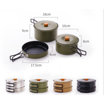 Travel Mess Kit Cookware with Non stick Coating