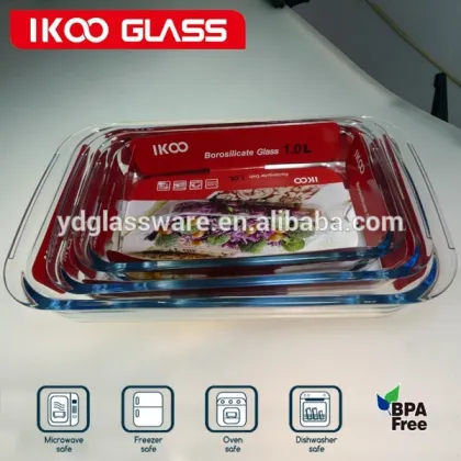 Microwave oven safe glass baking pan baking dish