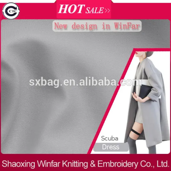 shaoxinig Polyester DTY dyed air layer scuba dress fabric keqiao interlock knitting fabric