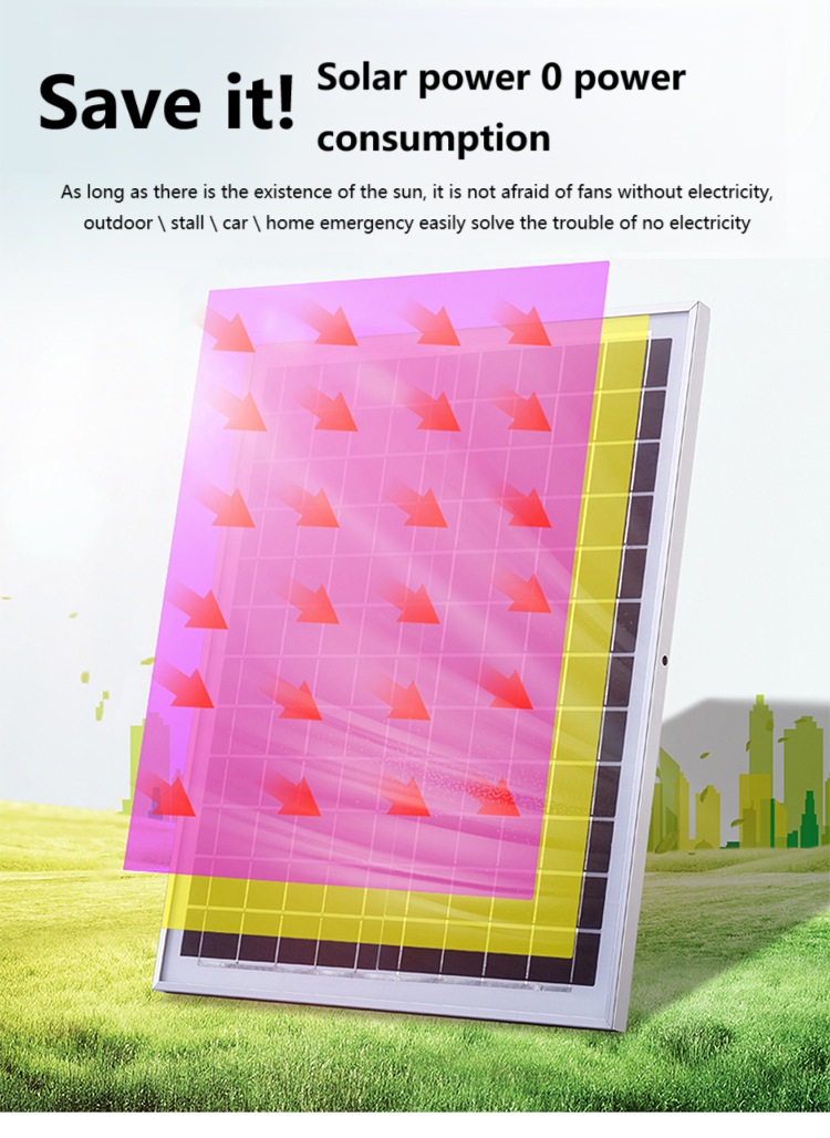 5W Solar Fan Working 5-20H