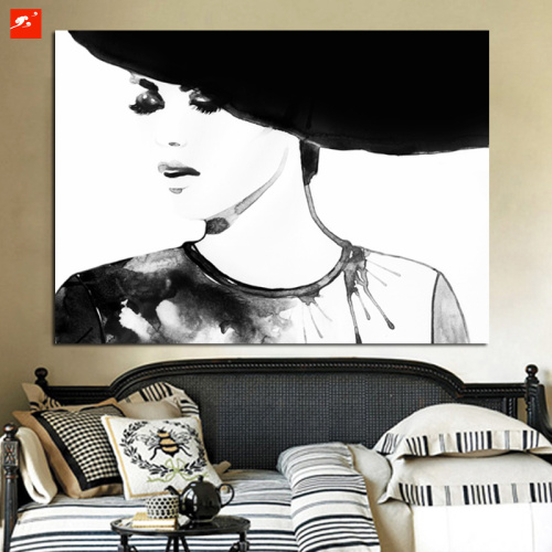 Black and White Woman Portrait Wall Decor