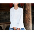 Coton lin shirt de col en stand zen de lin en coton