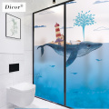 Song of Whale Fashion Ocean Series Window Decorative Film Frosted Opaque Privacy Glass Sticker No Glue Waterproof Static Cling