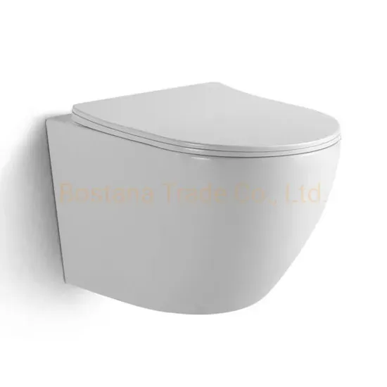 Watermark Bathroom Ceramic Sanitary Ware Round Wall Hung WC Toilet Set