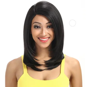 Rebecca fashion brand 18 Inches  U Part Straight Hair Elastic Synthetic Lace part Wig Synthetic hair Wigs For Black Woman