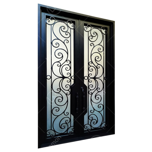 Luxury Wrought Iron Exterior Glass Double Front Doors