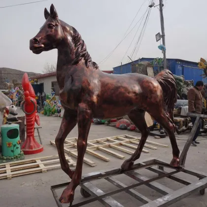 Hot sale life size horse sculpture resin stallion statue