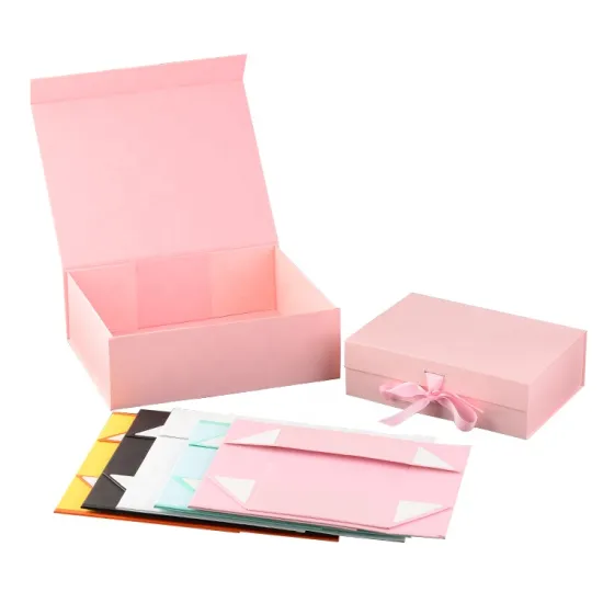 Luxury Magnet Flip Folding Cardboard Paper Hamper Boxes