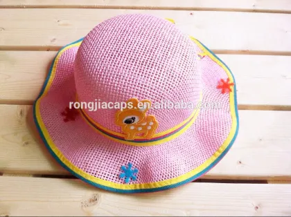 9170190 cartoon patch hat straw hat colorful bucket hat straw hat