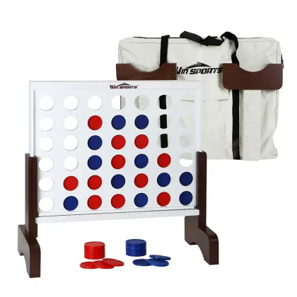 Wooden Chess and Connect 4 Hybrid Board Game