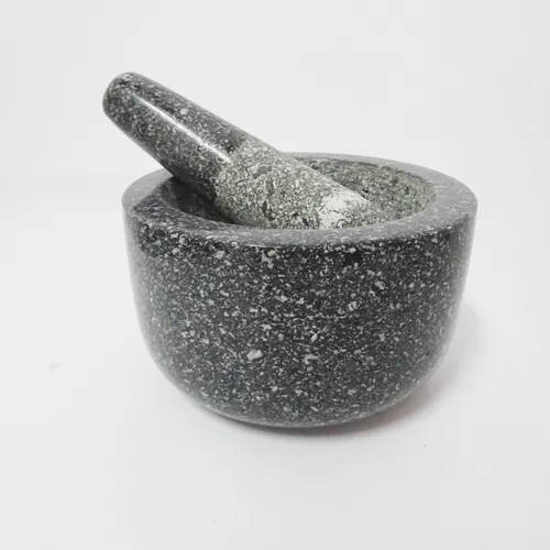 Large Black Granite Mortar and Pestle