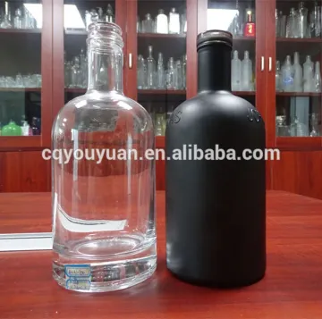 Round Glassware Bottles Screw Cap Glass Black Matte 750ML Bottle