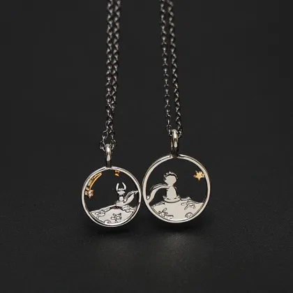 Fashion Couple Prince Little Fox Pendant Necklace - Valentine's Day Anniversary Gift Jewelry