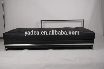 Black genuine leather modern indoor eileen gray daybed for living room
