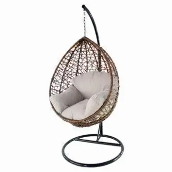 Outdoor Rattan Swing Chair, Made of PE Rattan and Steel Frame