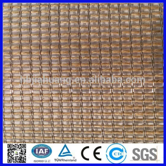 Yellow Jute and inox stainless steel decorative metal wire mesh