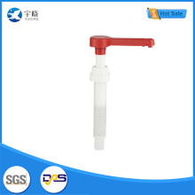 مضخة طعام بمقبض أحمر محكمة الغلق ومانعة للتسرب، أنبوب أبيض