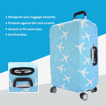 2016 Most Popular Plane Printing High Elasticity Spandex Protective Luggage Cover, Mating Travel Neck Pillow For Travelling