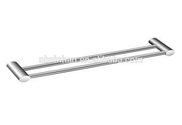 Contemporary stylish 600mm chrome plated brass double towel bar