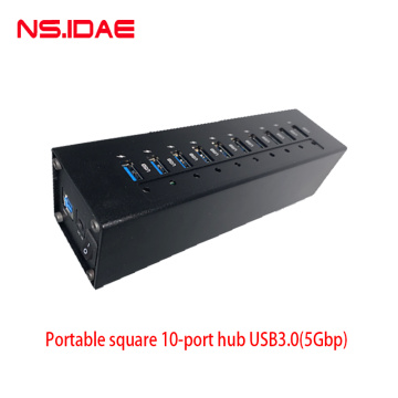 Hub de alta potência de 10 portas de 10 portas de transportar USB3.0