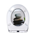 Duroplast Soft Close Toilet Seat in stone-and-leaf pattern