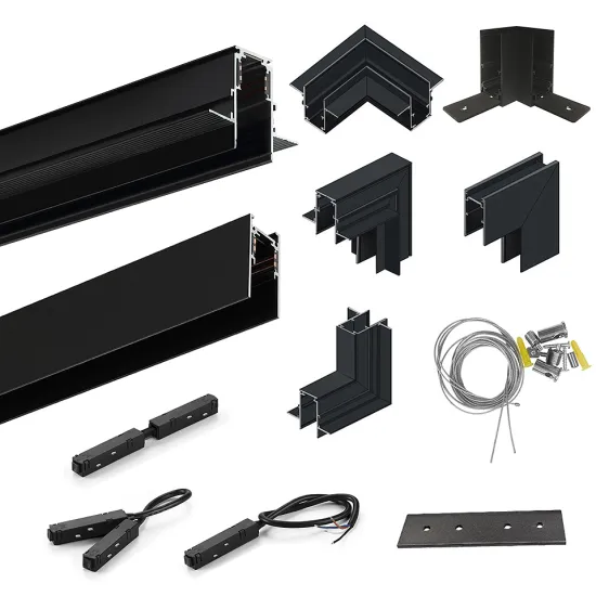 LED Magnetic Track Lighting System Accessories: Magnet Rail Kit with 48V Transformer and Corner Connector
