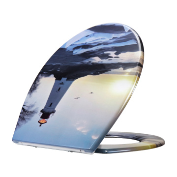 Fanmitrk Toilet Seat Winter Lighthouse Pattern UF01-16