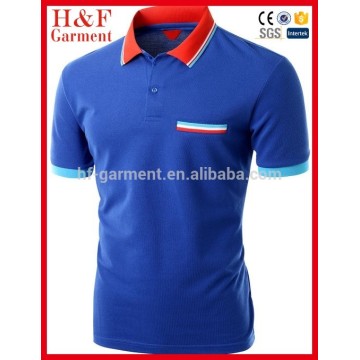 Business wear fashion men's polo shirts with contrast color