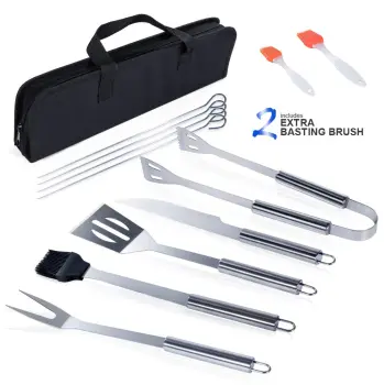Set of 9 pcs stainless steel BBQ tool