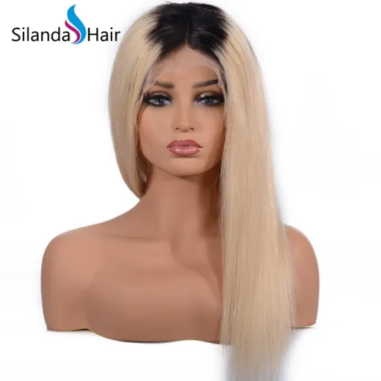 130% Density Straight #1B-613 Lace Frontal Wigs Brazilian Human Hair Wig