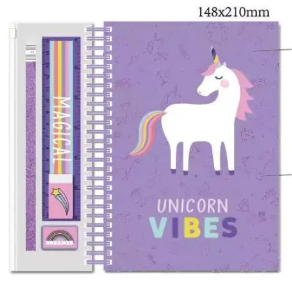STATIONERY SET WITH NOTENOOK AND RULER
