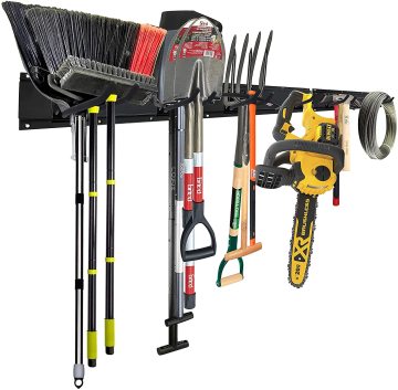 Multi-Function Wall-Mounted Garage Organizer: 6 Removable Hooks & 3 Board Tool Storage Rack