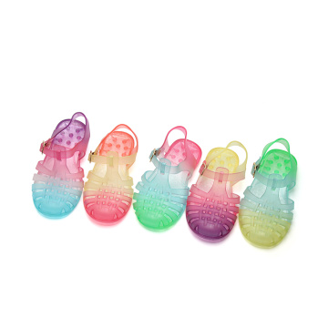 Sandálias de geléia de bebê de cor do gradiente
